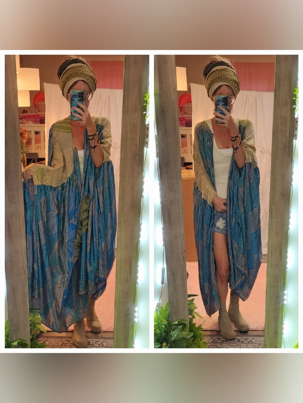 Stunning OOAK Kantha Bae Fleetwood Kimono Cape Poncho Cardigan NWT One Size NWT